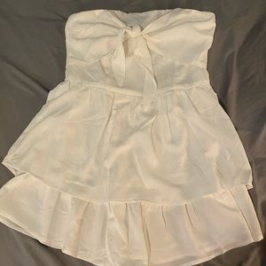 Strapless princess polly white romper